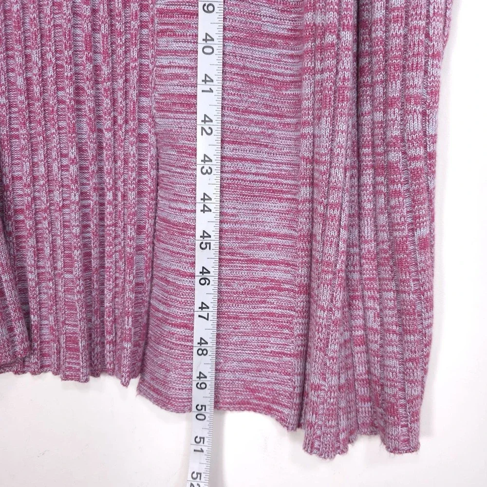 AFRM Women's Long Cardigan Size M/L Jach Marled Open Front Pink Gray REVOLVE - Picture 5 of 10